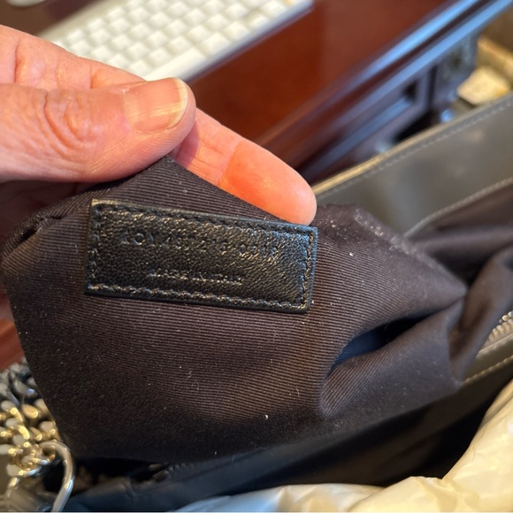 Yves Saint Laurent Metallic Gray Chevron Shoulder Bag - Picture 4 of 16